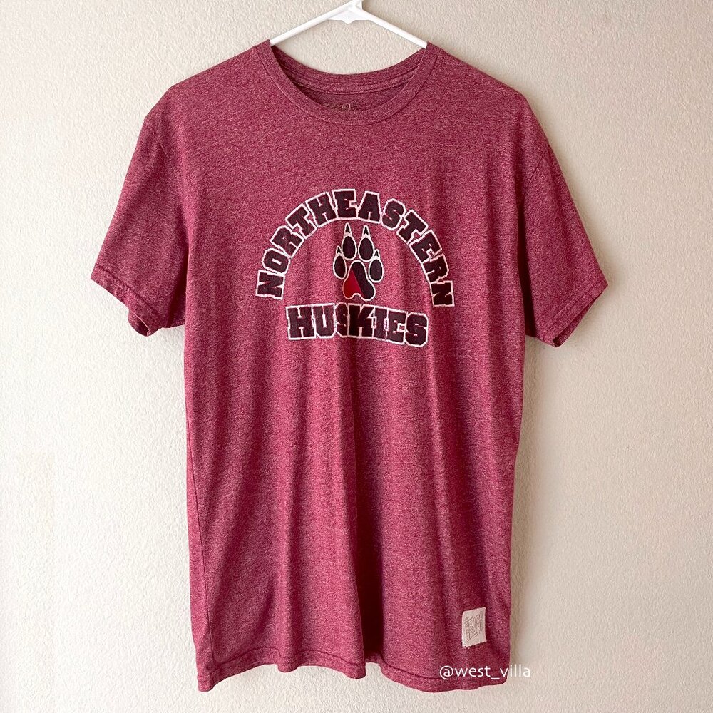 Northeastern Huskies Adult Short Sleeve Dri-FIT T-Shirt Retro Brand Red Medium